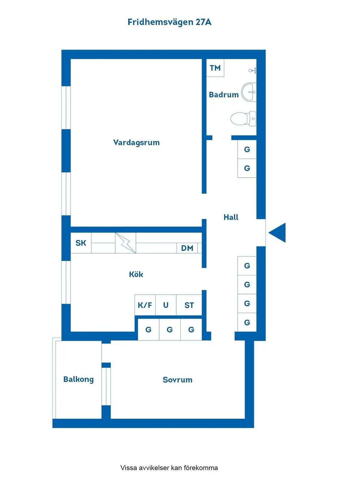 Floor plan for Fridhemsvägen 27A