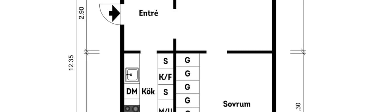 Floor plan for Umeågatan 24B