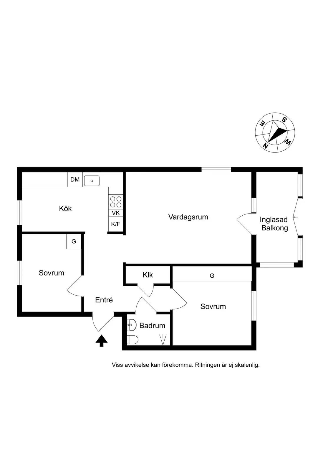 Floor plan for Falkenbergsgatan 2 B Lgh 1001
