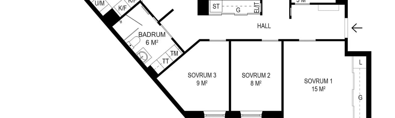 Floor plan for Krögers Promenad 21