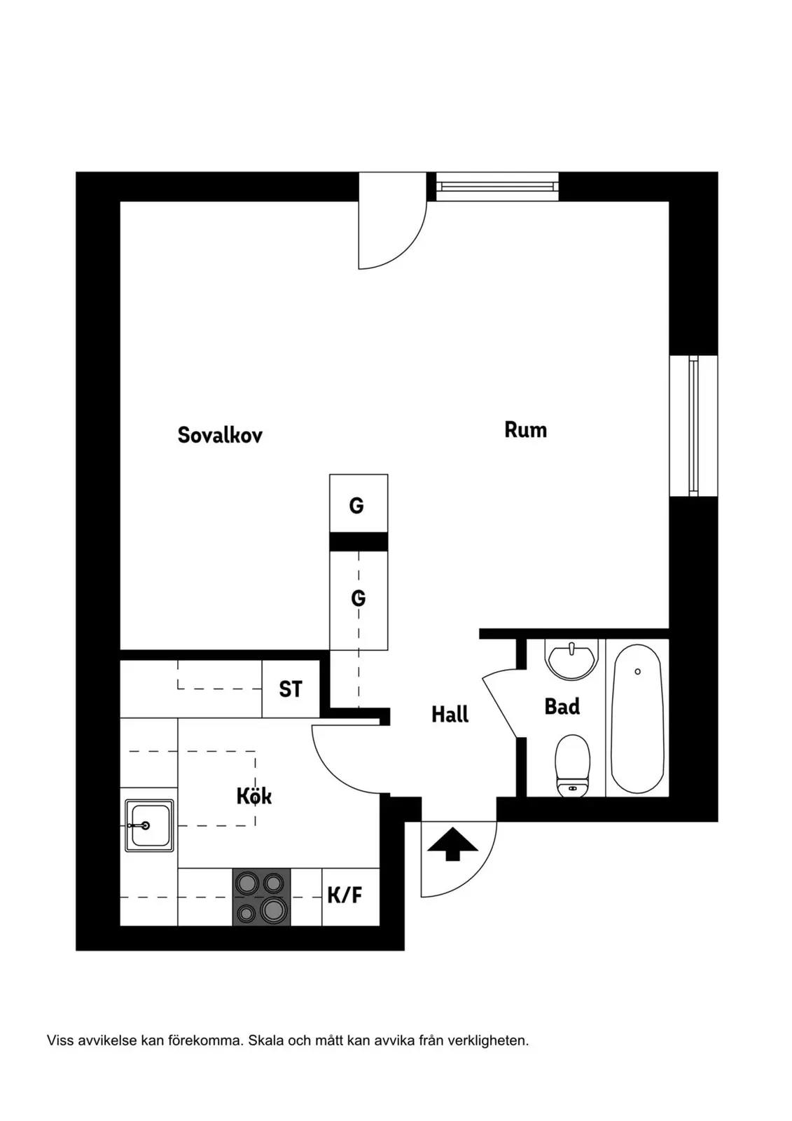 Planritning för Herrängsgatan 8B