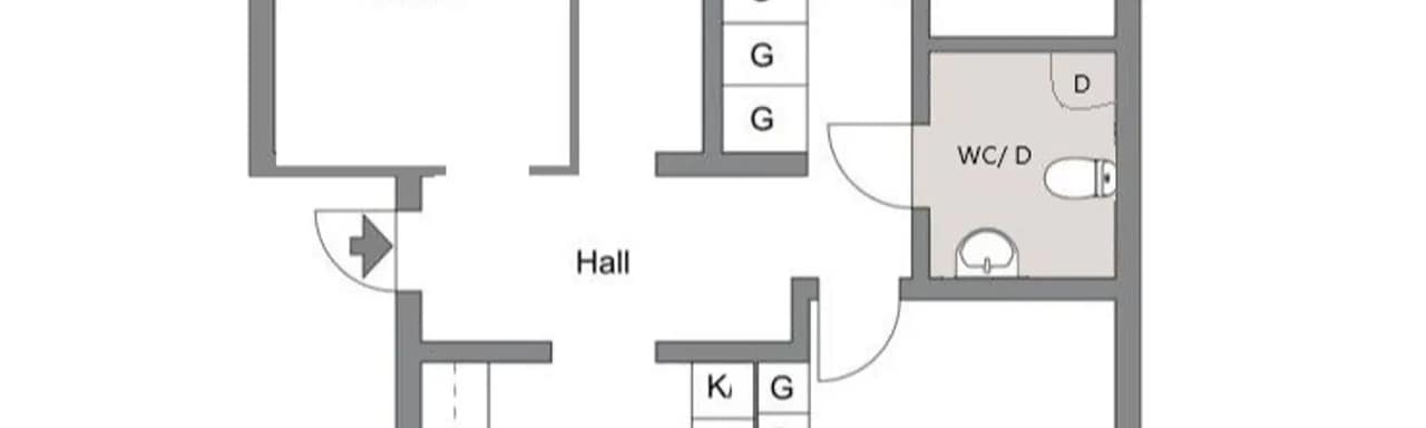 Planritning för Västra Bangatan 65E