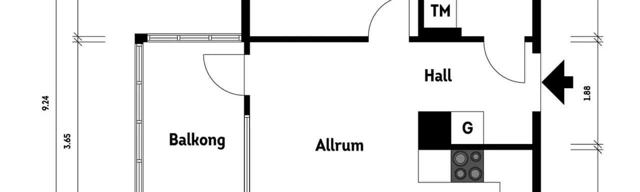 Floor plan for Palmträgatan 10