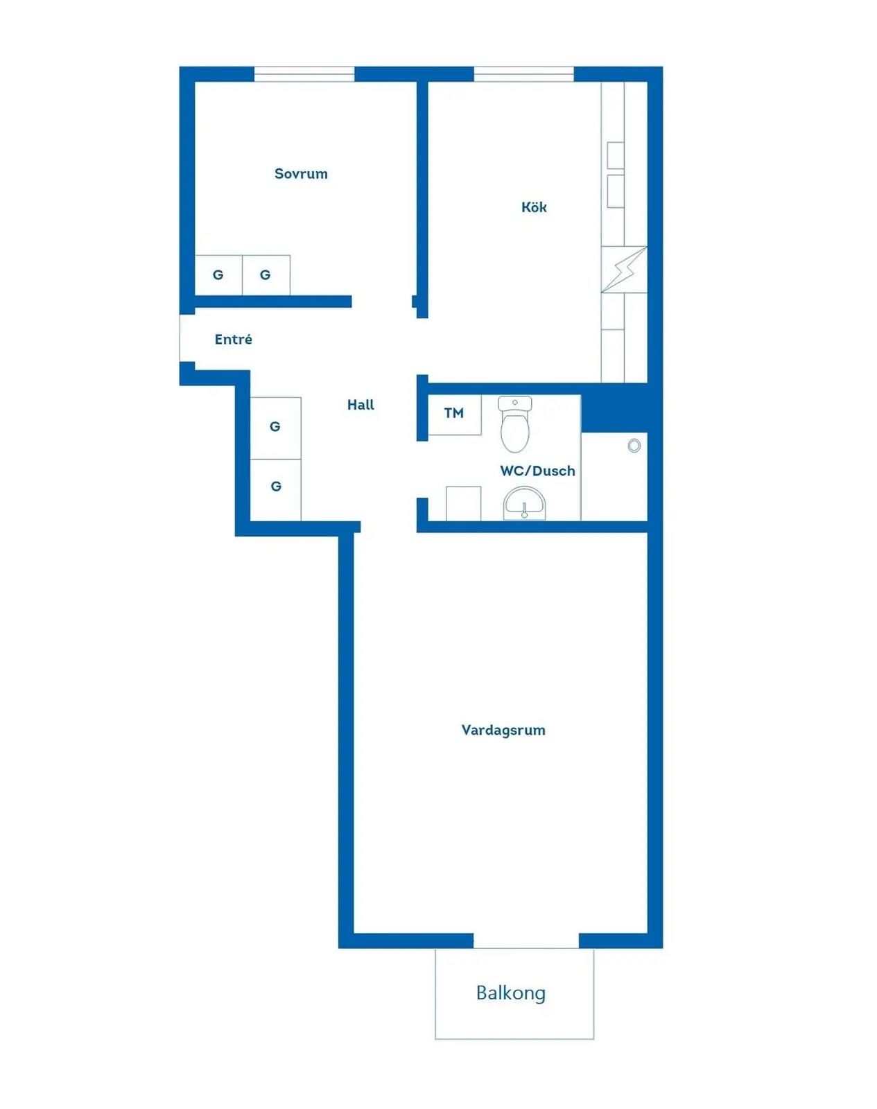 Floor plan for Östergatan 18