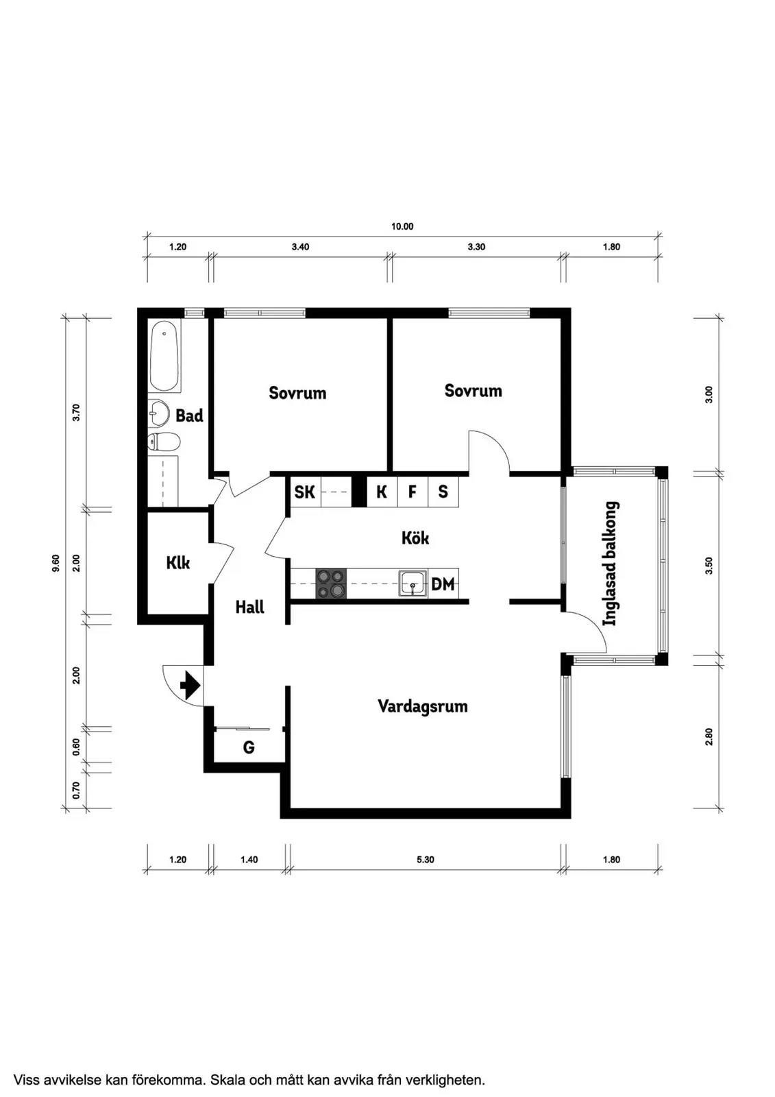 Floor plan for Blåsvädersgatan 10