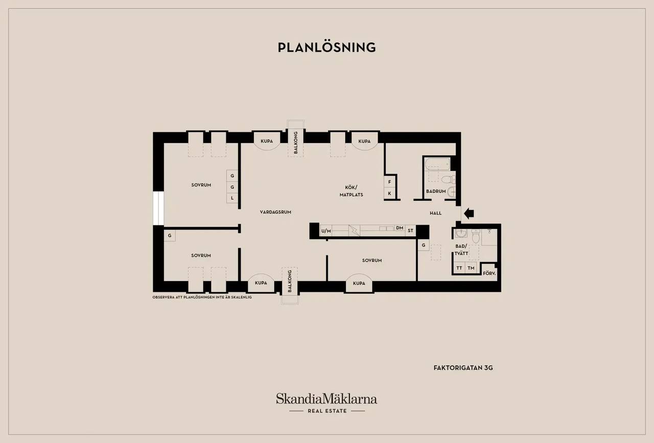 Floor plan for Faktorigatan 3G
