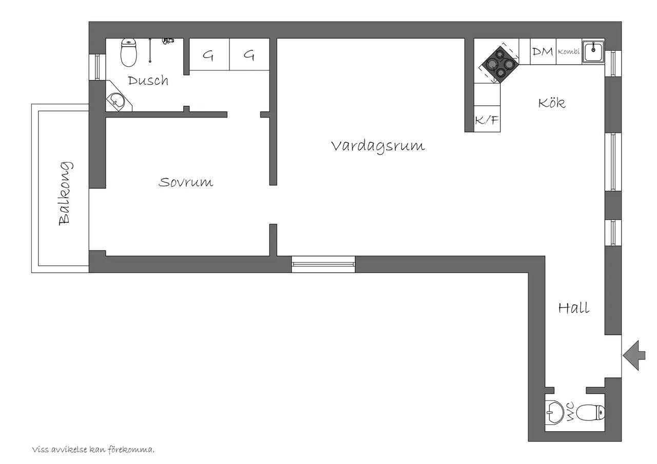 Floor plan for Gumshornsgatan 7
