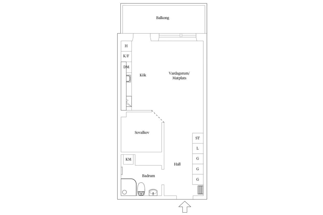 Floor plan for Fyrklöversgatan 13