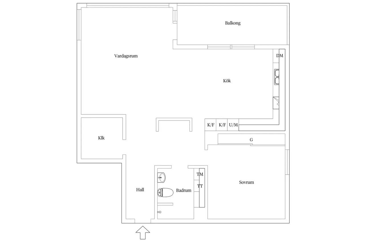 Floor plan for Klippan 1E
