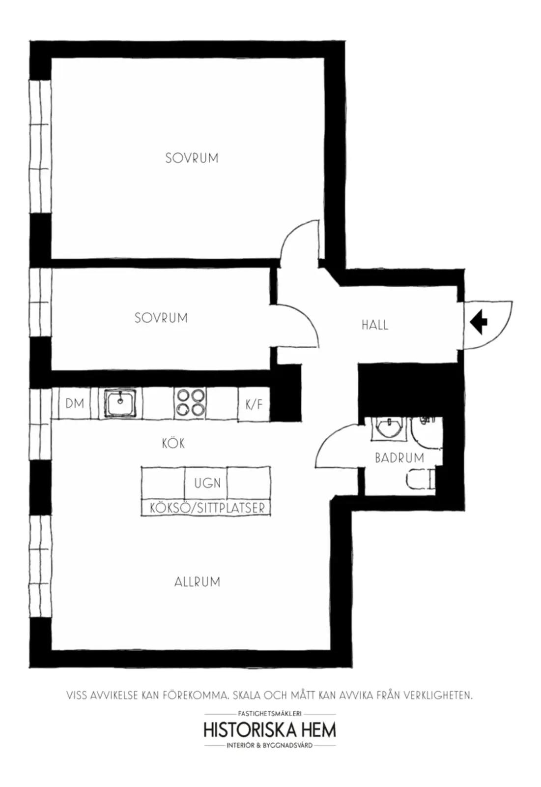 Floor plan for Skånegatan 113