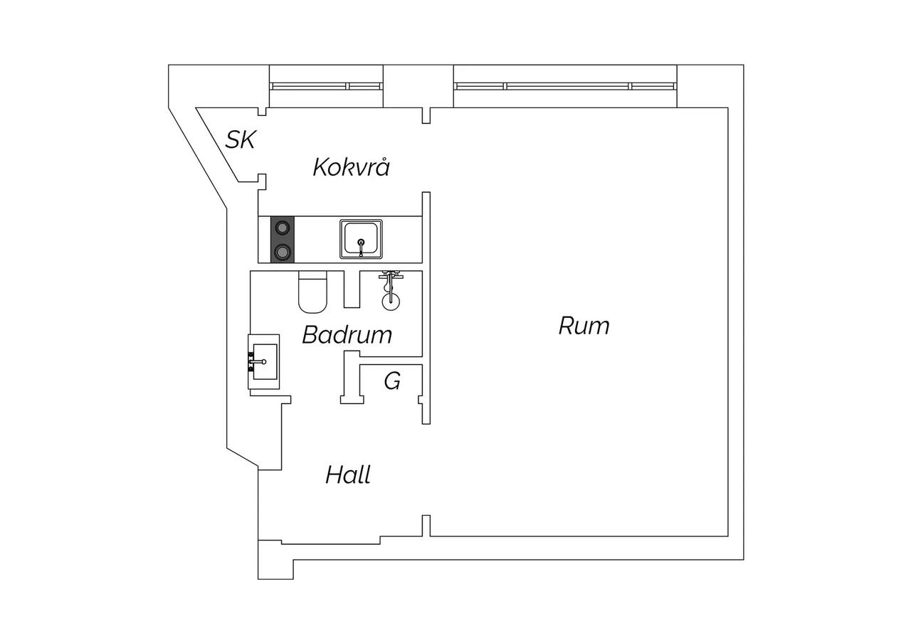 Floor plan for Saarisvägen 14B