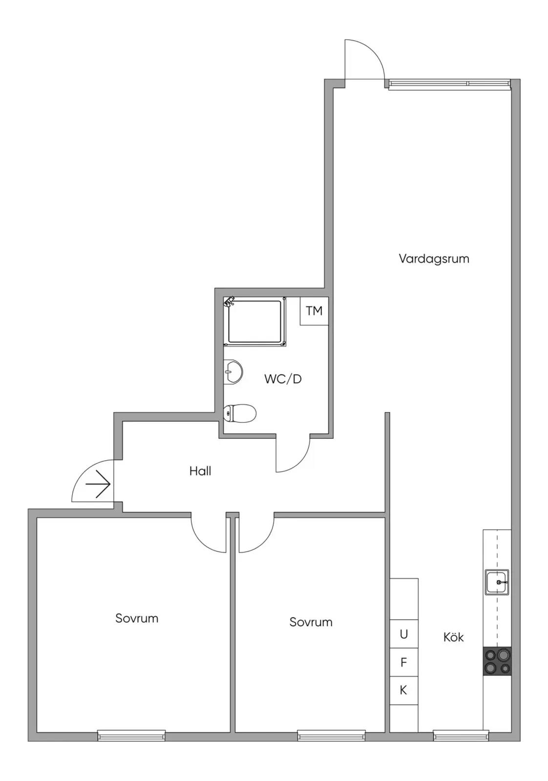Floor plan for Nedre Långvinkelsgatan 45
