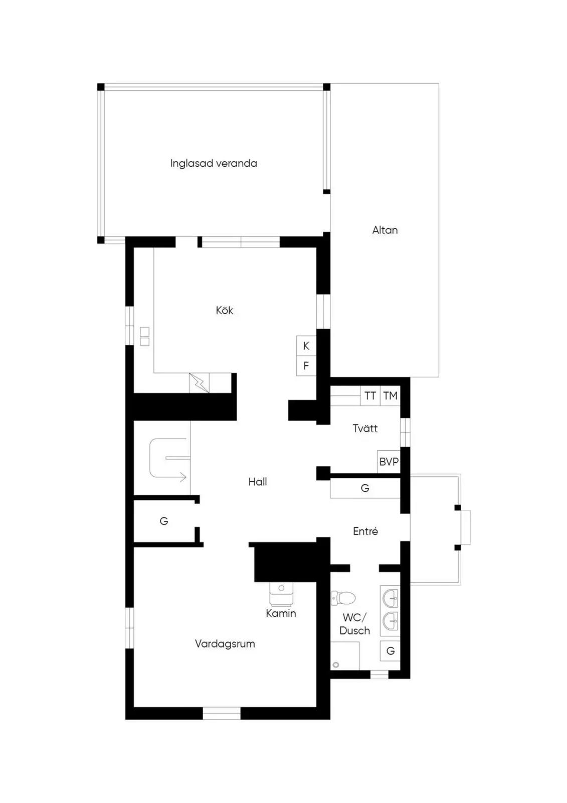 Planritning för Movägen 5