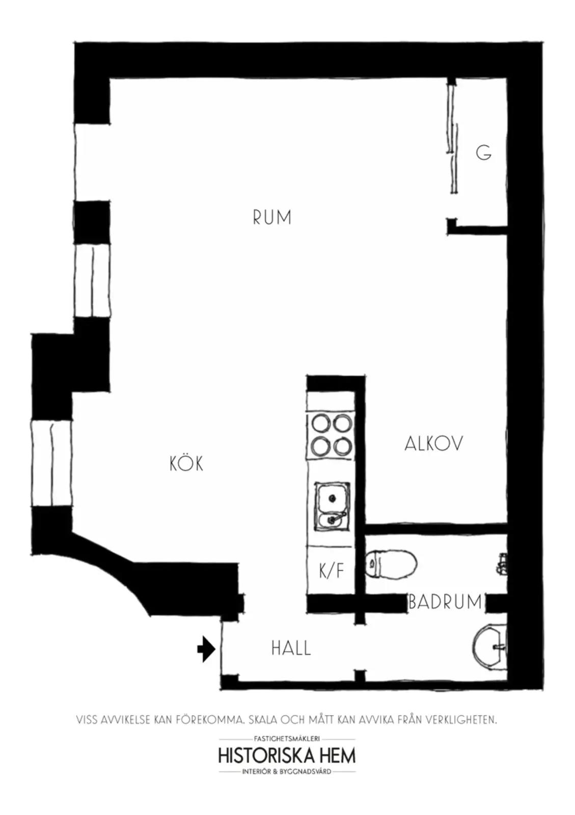 Floor plan for Kungstensgatan 35A
