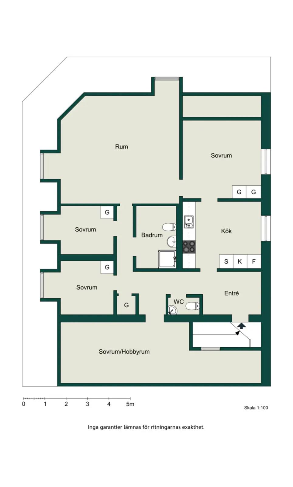 Floor plan for Landshövdingegatan 6