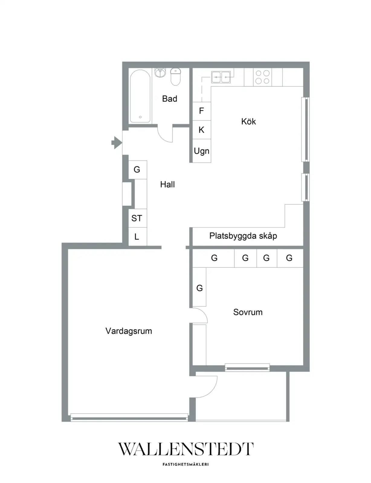 Floor plan for Nygatan 82