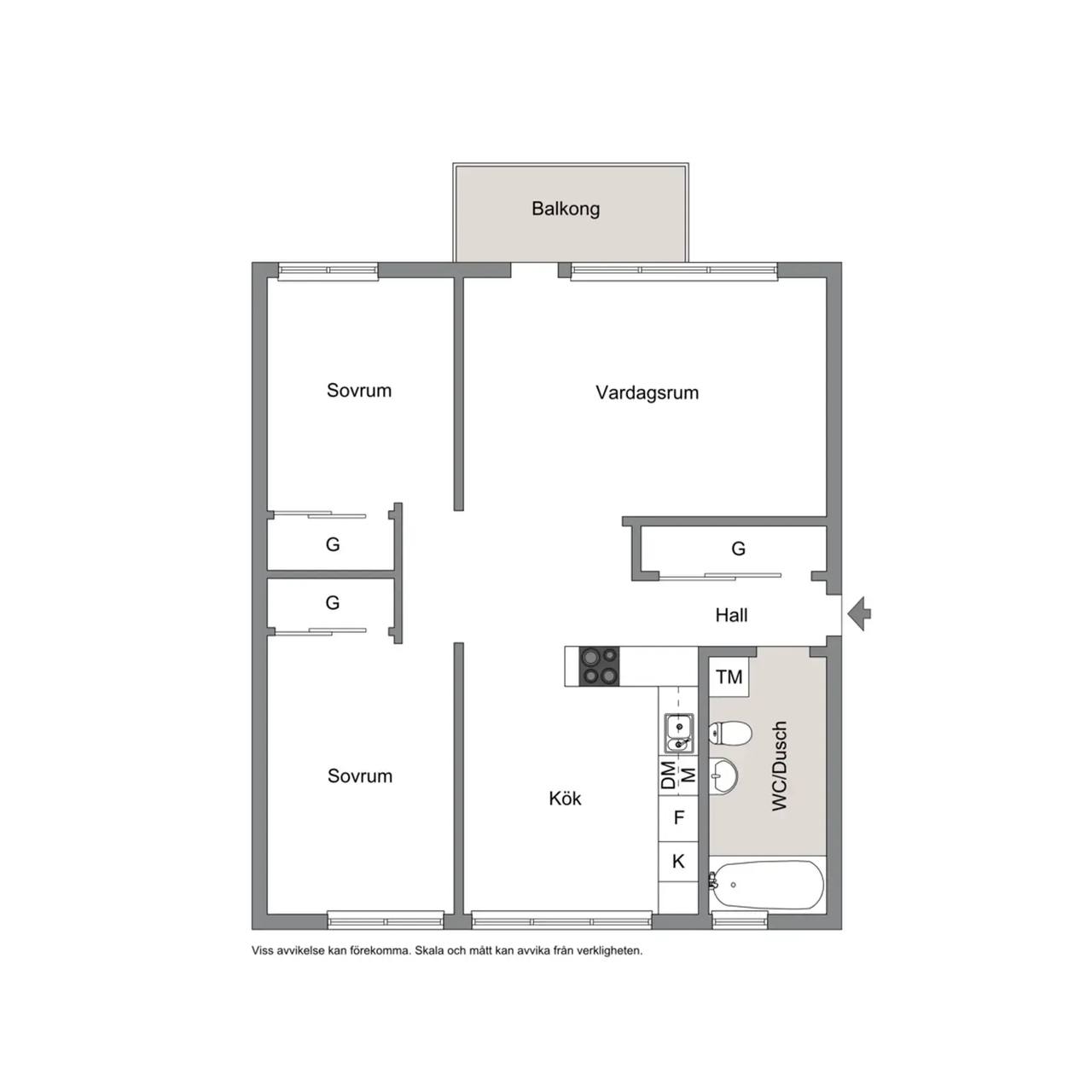 Floor plan for Ljuskärrsvägen 107