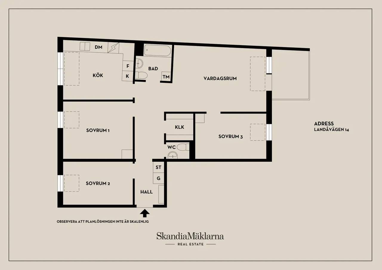 Floor plan for Landåvägen 14
