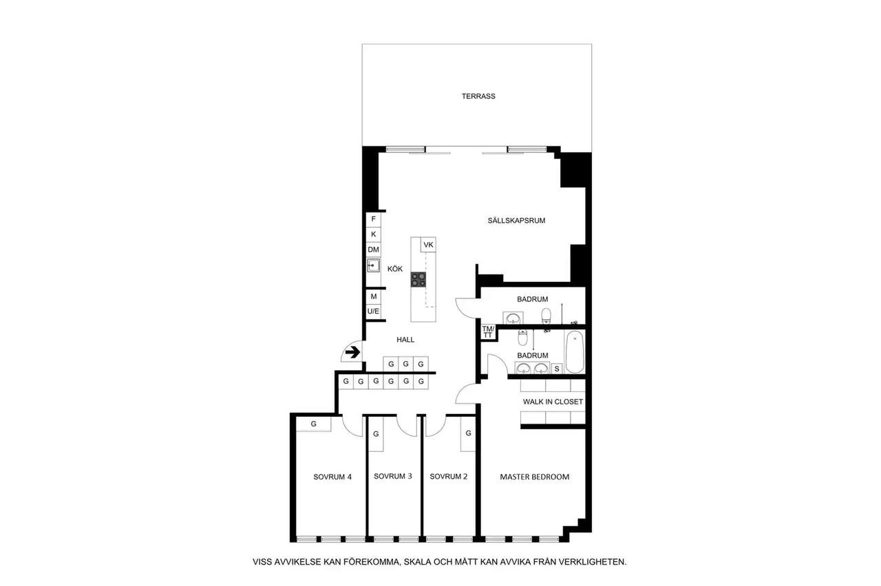 Floor plan for Tulegatan 49