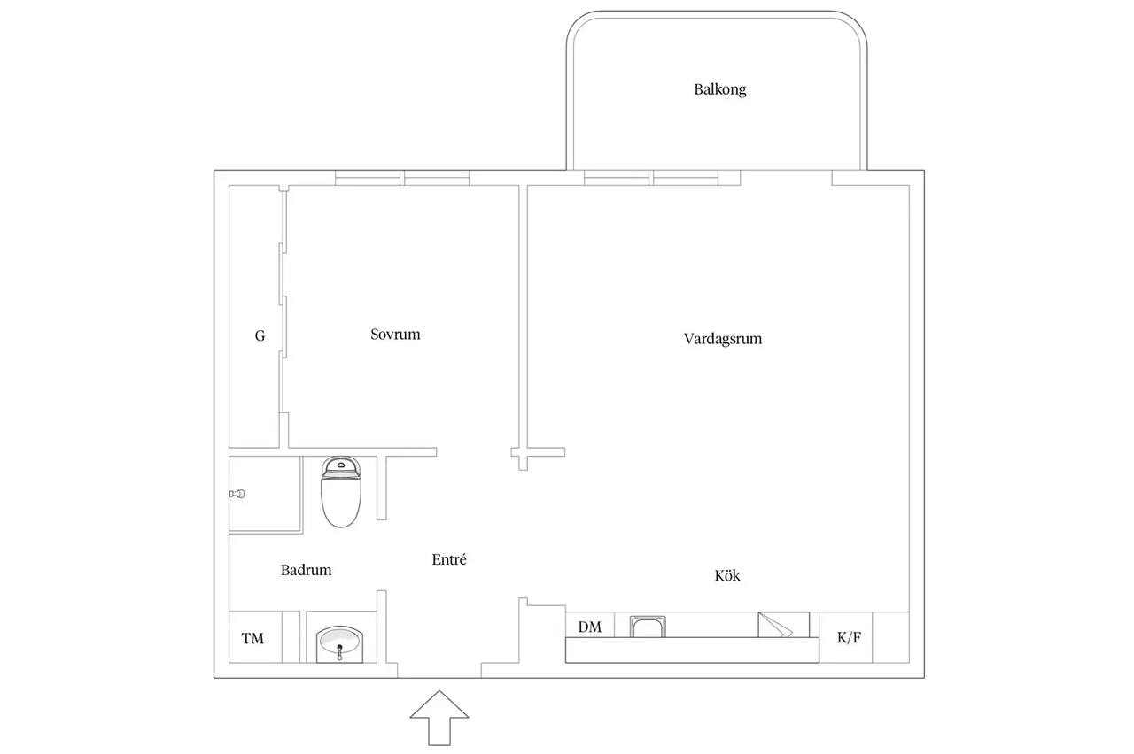 Floor plan for Räfsgatan 23