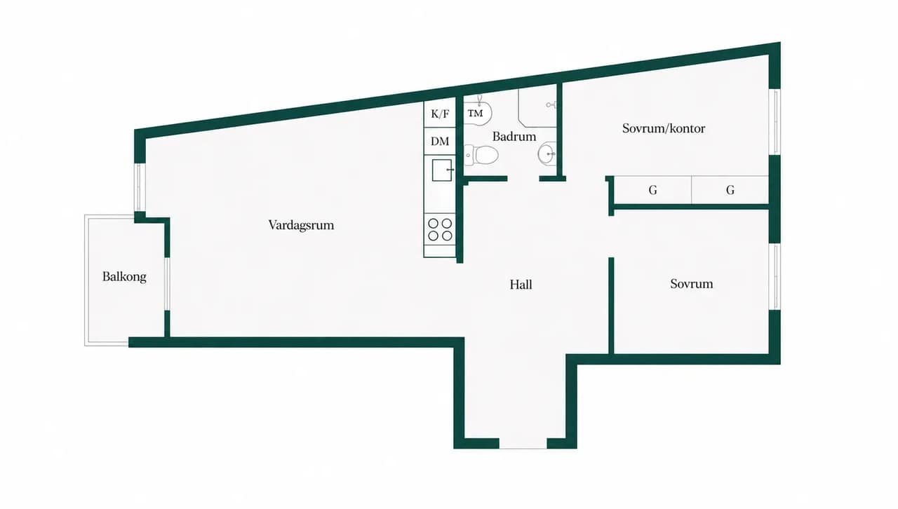 Floor plan for Östra Kristinelundsvägen 9B