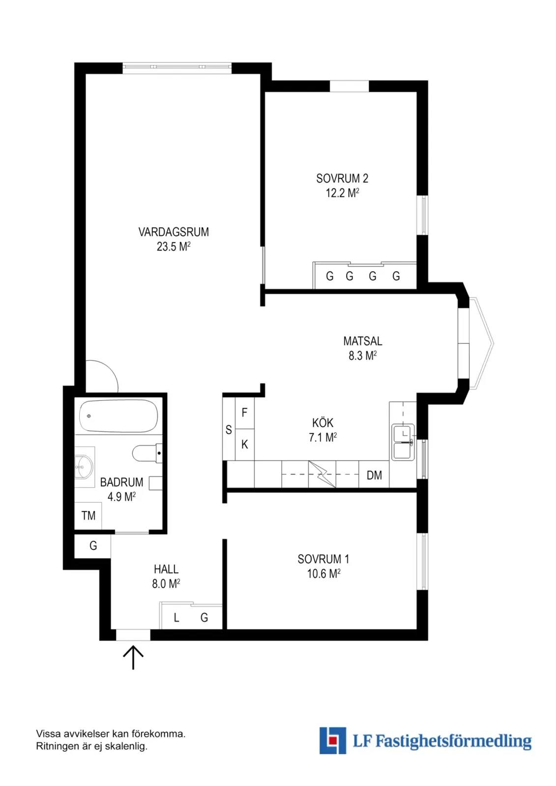 Floor plan for Fredsgatan 6A