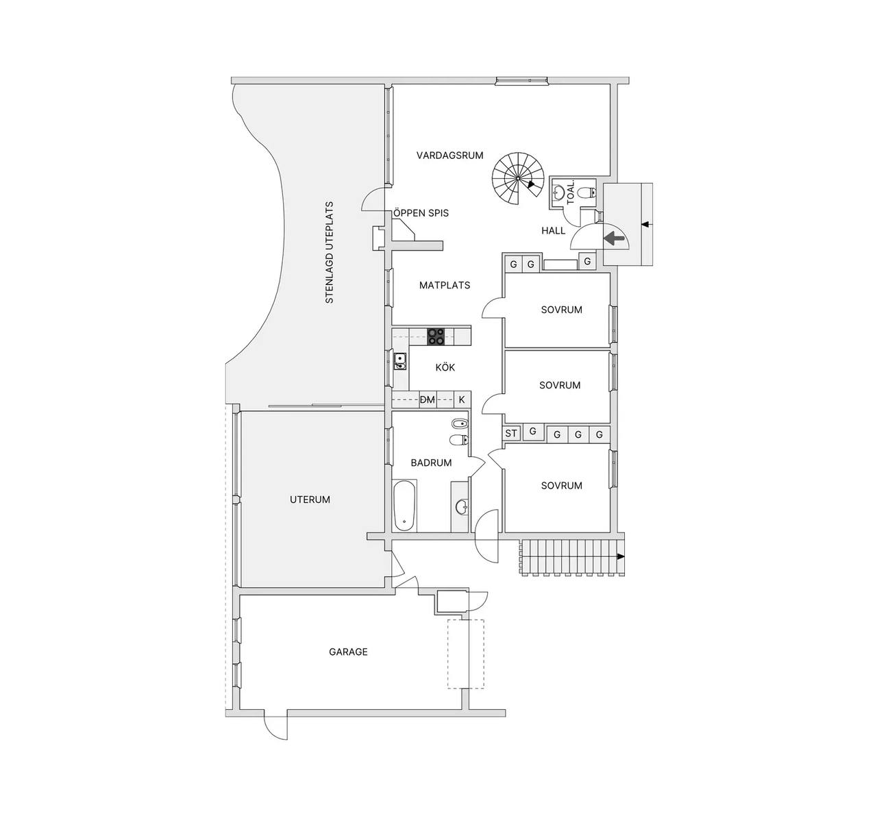 Floor plan for Falkgatan 16