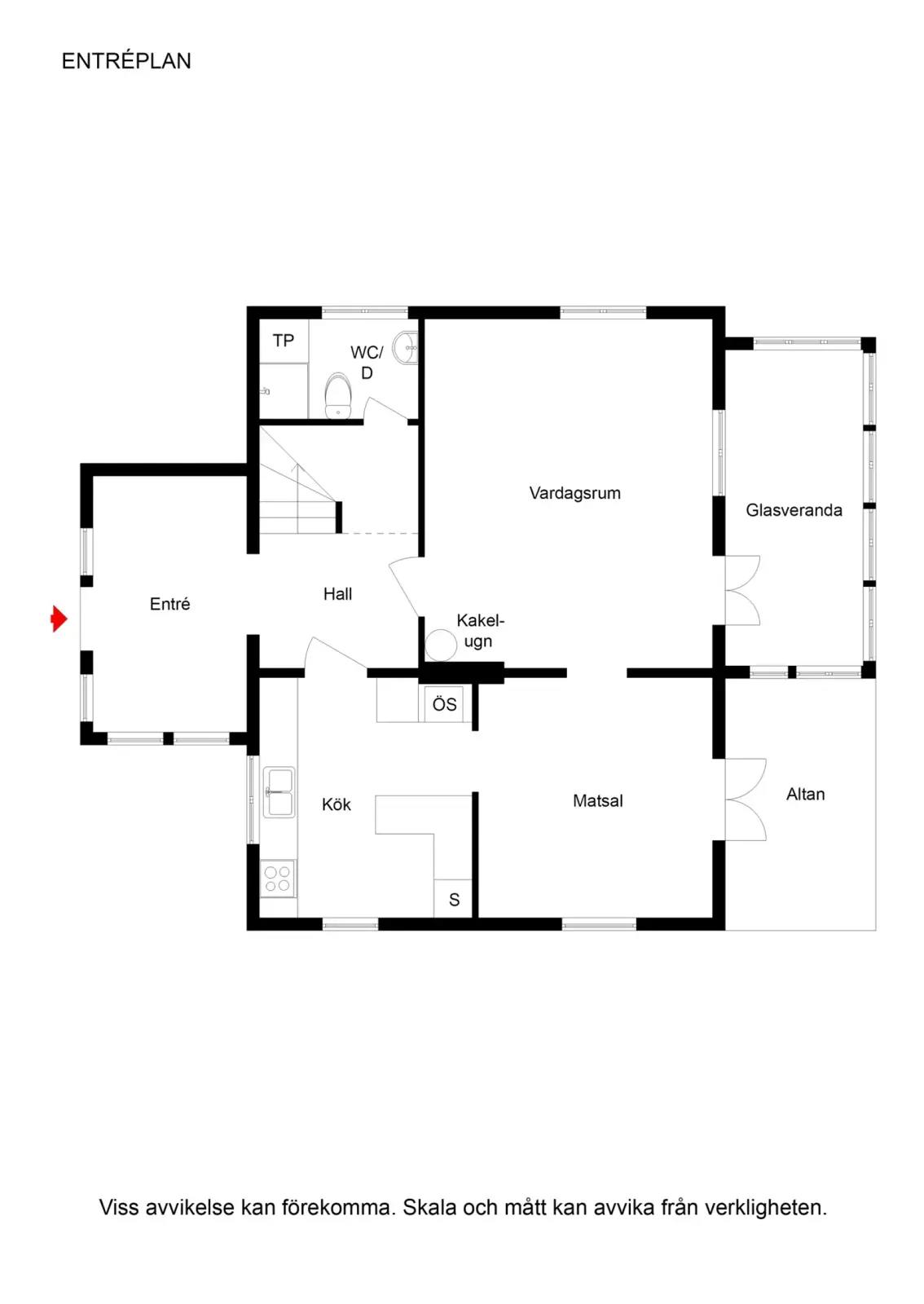 Floor plan for Lännersta Gårds väg 11