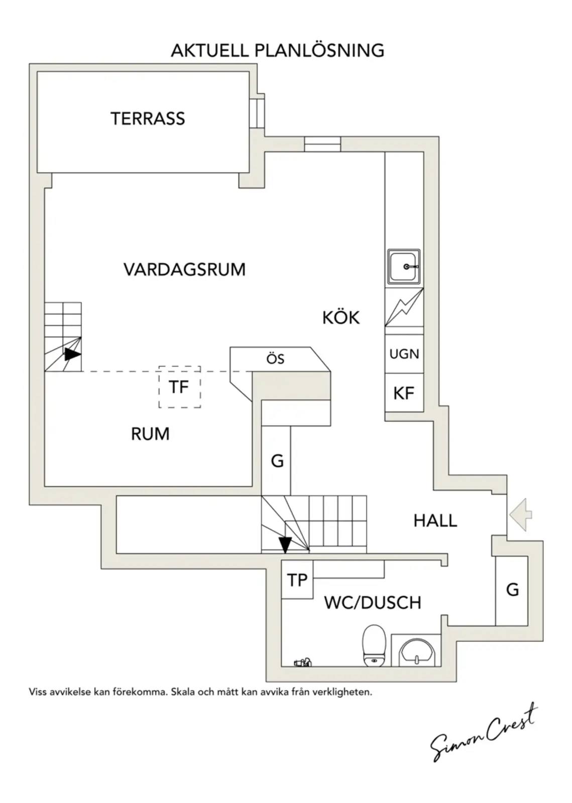 Floor plan for Tre Liljor 2B