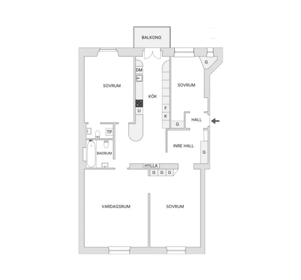 Floor plan for Sankt Eriksgatan 110