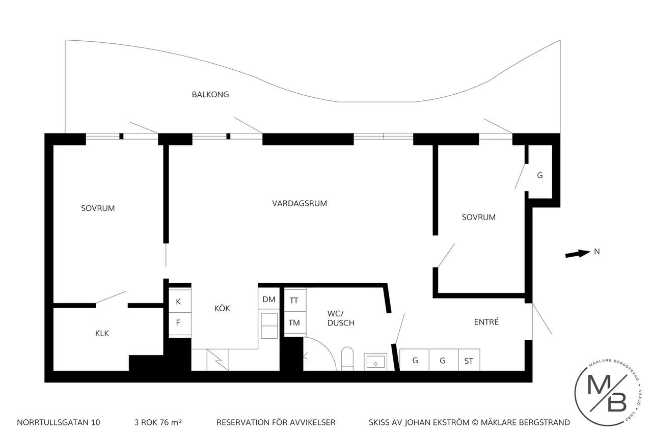 Floor plan for Norrtullsgatan 10