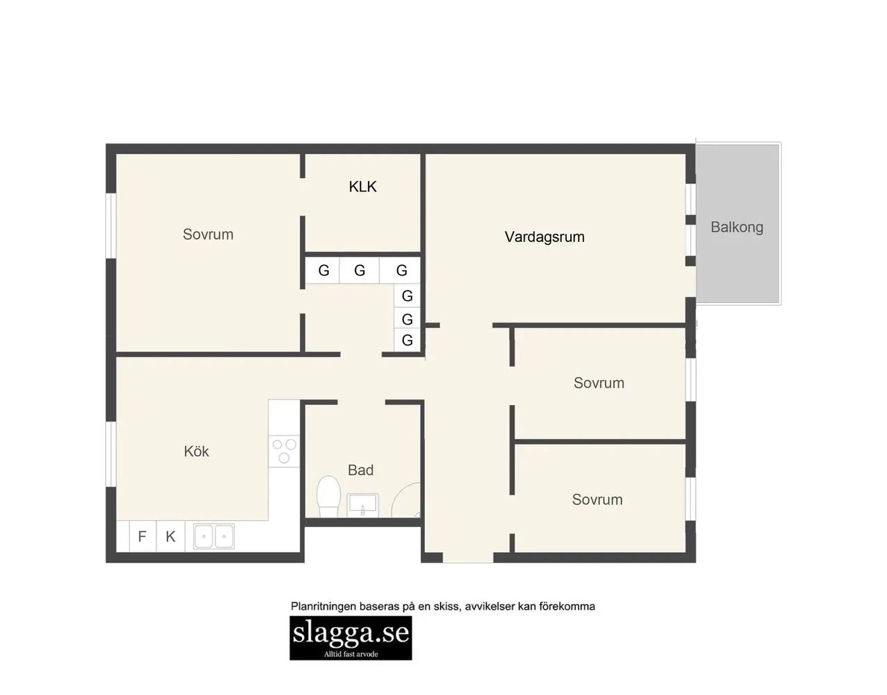 Floor plan for Löjtnantsgatan 1