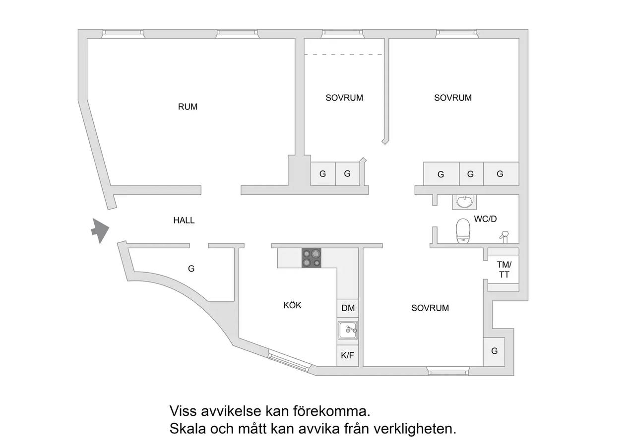 Floor plan for Fridhemsgatan 39