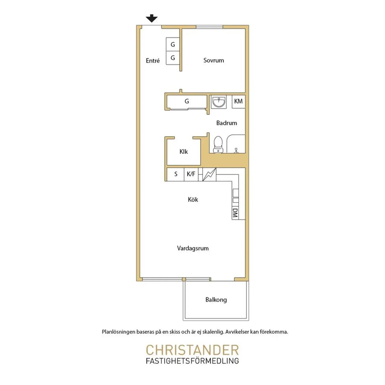 Floor plan for Ebbe Lieberathsgatan 6C