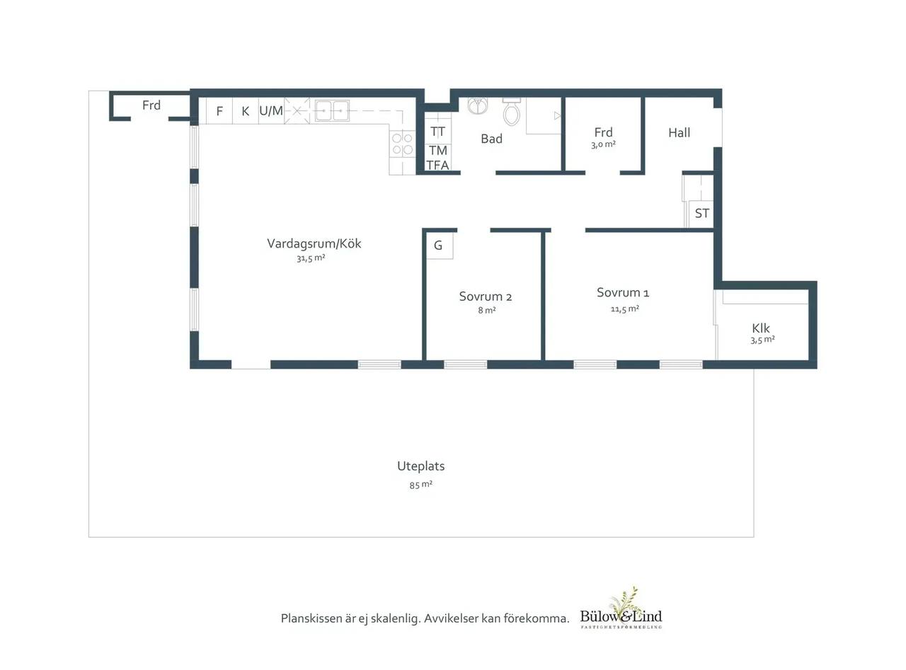 Floor plan for Folketshusvägen 15