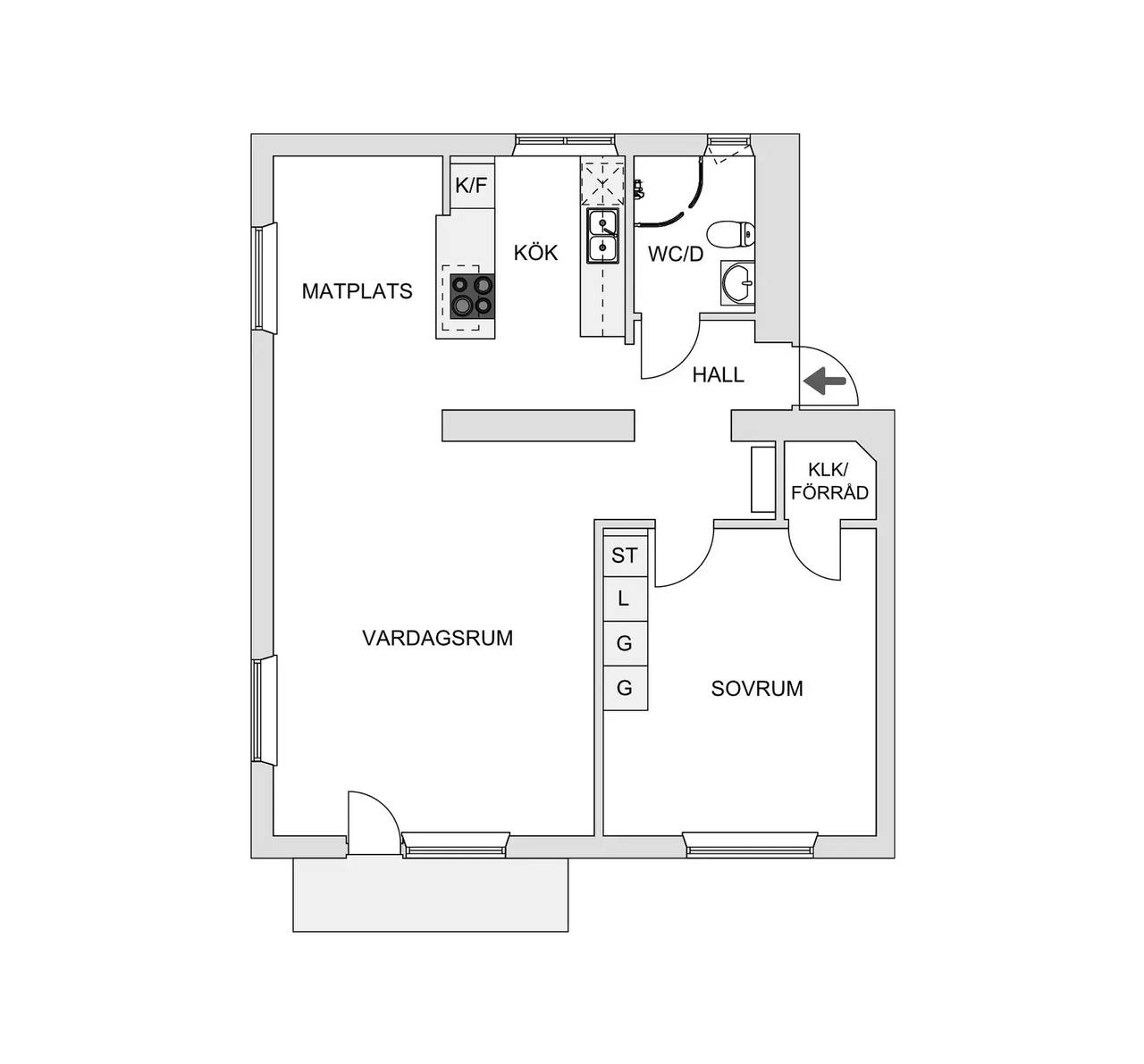 Floor plan for Hornsgatan 15A