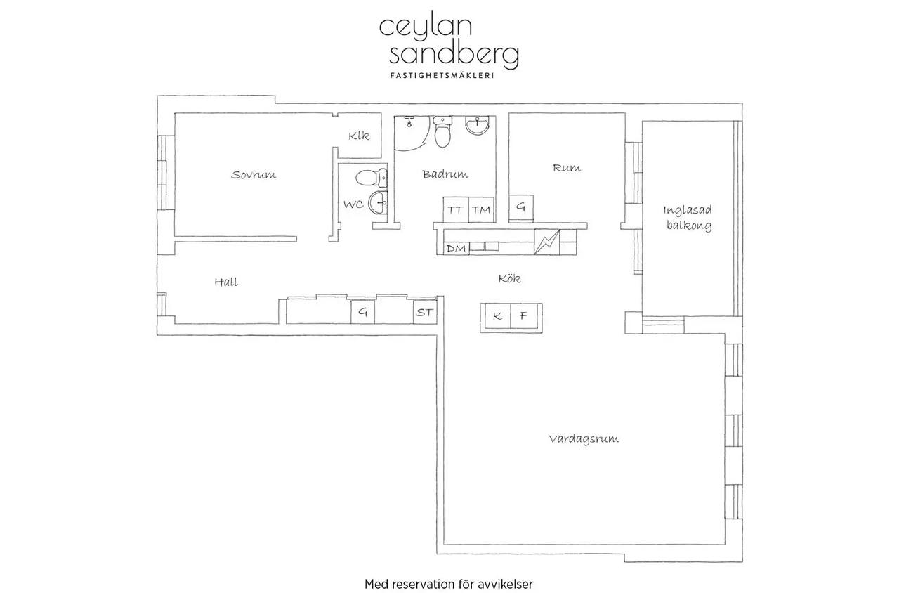 Floor plan for Strandängsgatan 11C