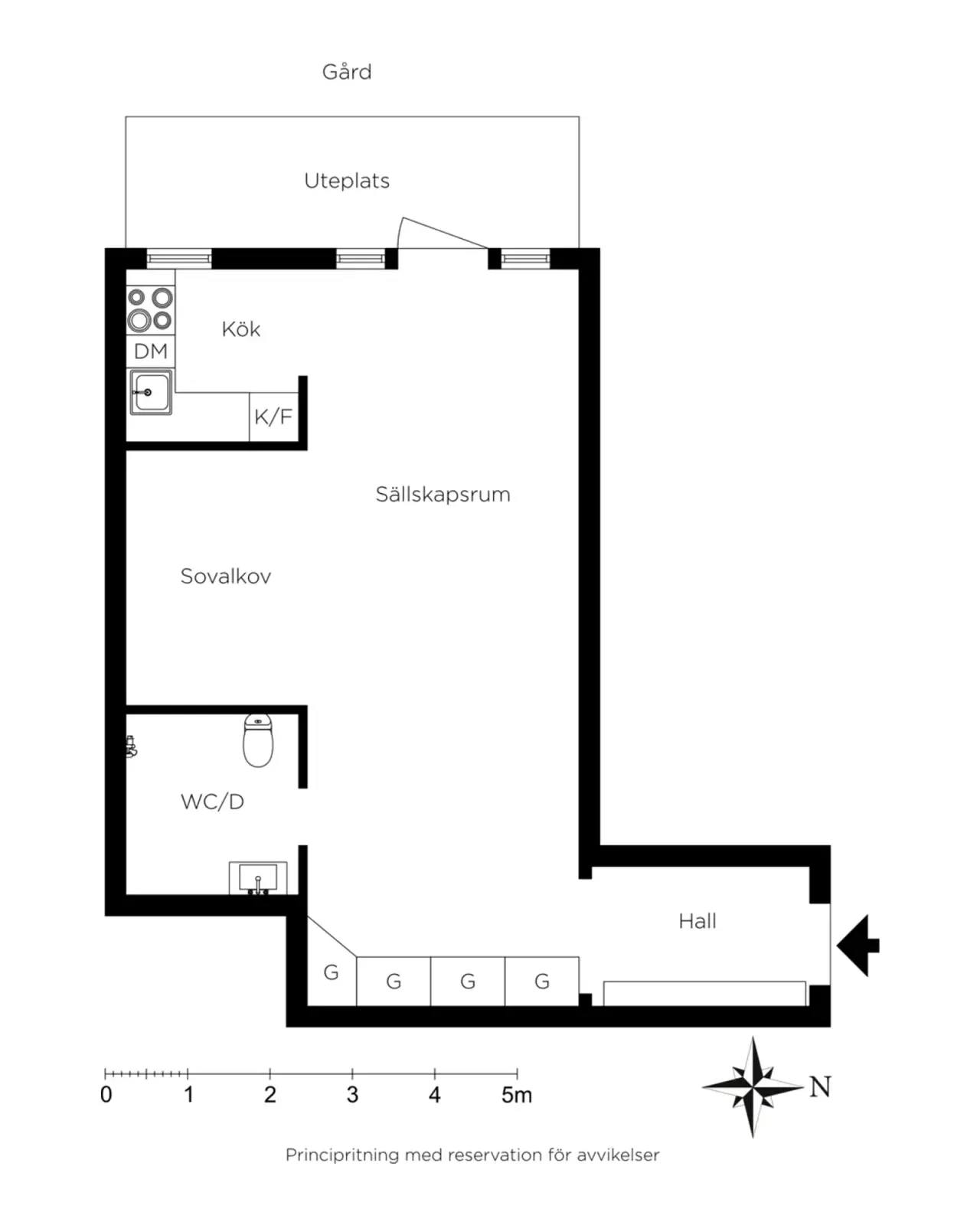 Floor plan for Grevgatan 51