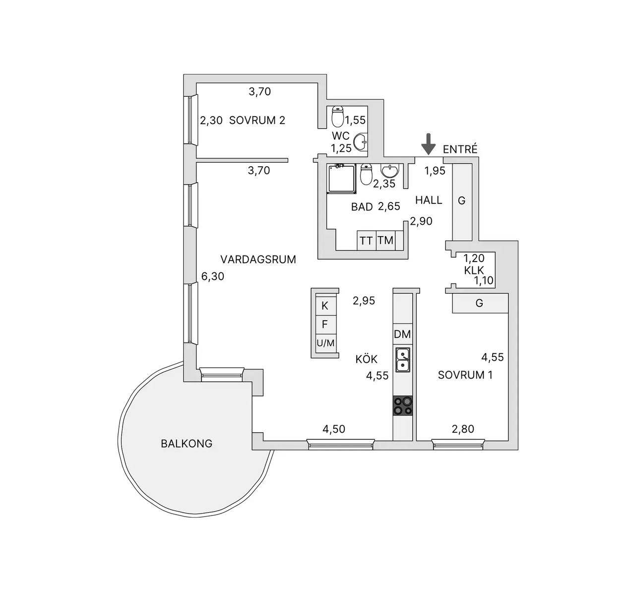 Floor plan for Prismastigen 6
