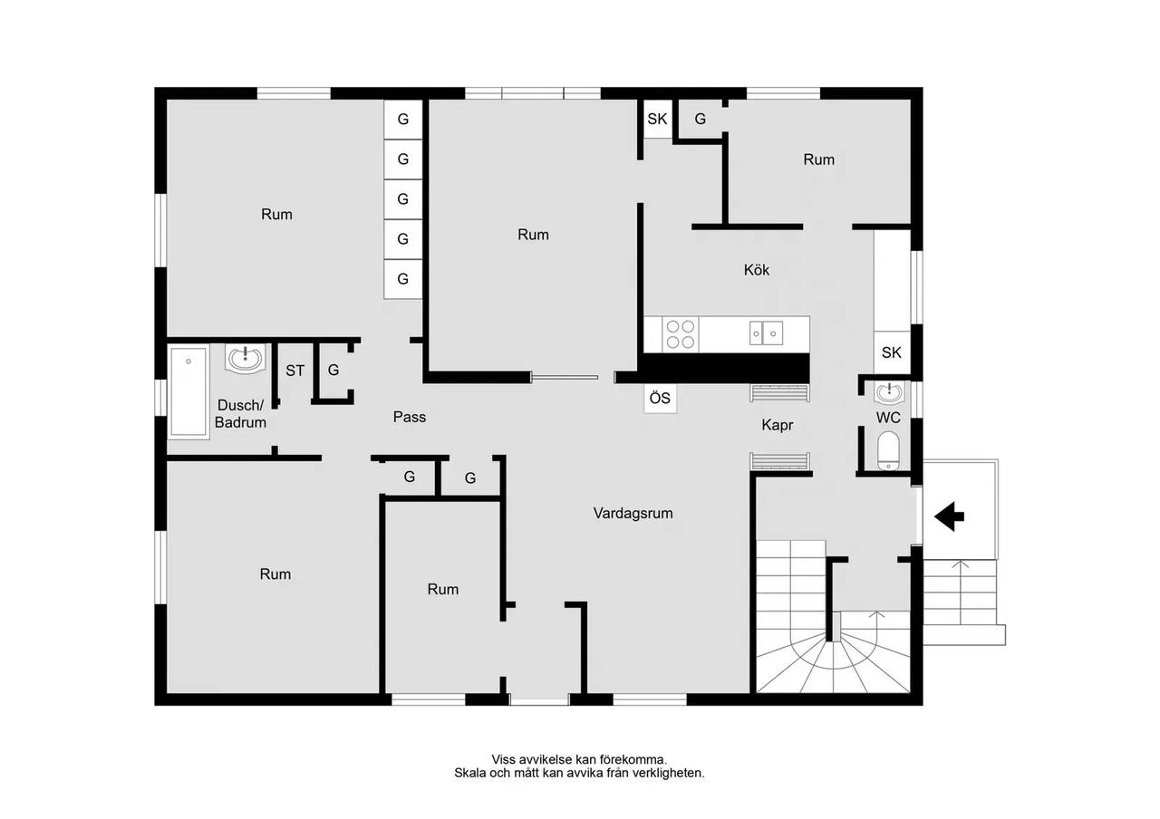 Planritning för Liljegatan 8