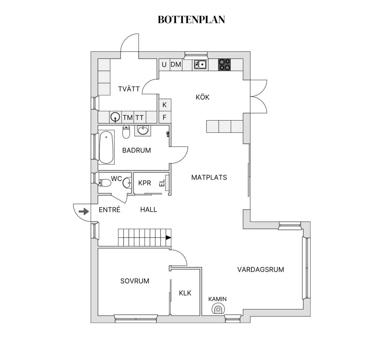 Floor plan for Övre Lysbojsvägen 5