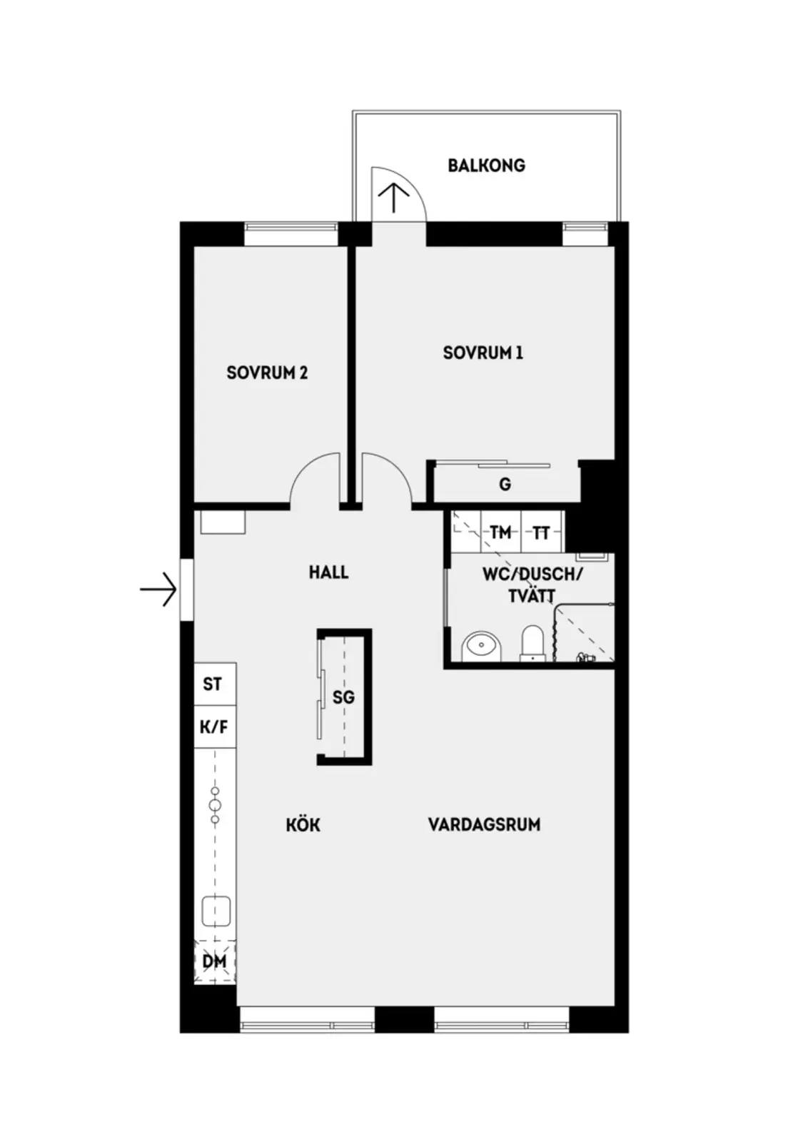 Floor plan for Göran Elgfelts gata 5A