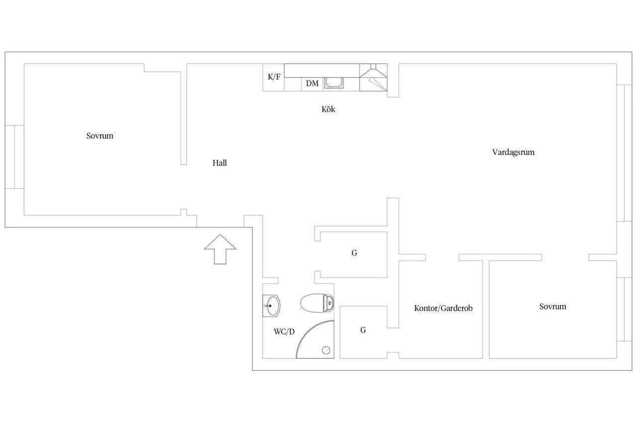Planritning för Nikolaigatan 6