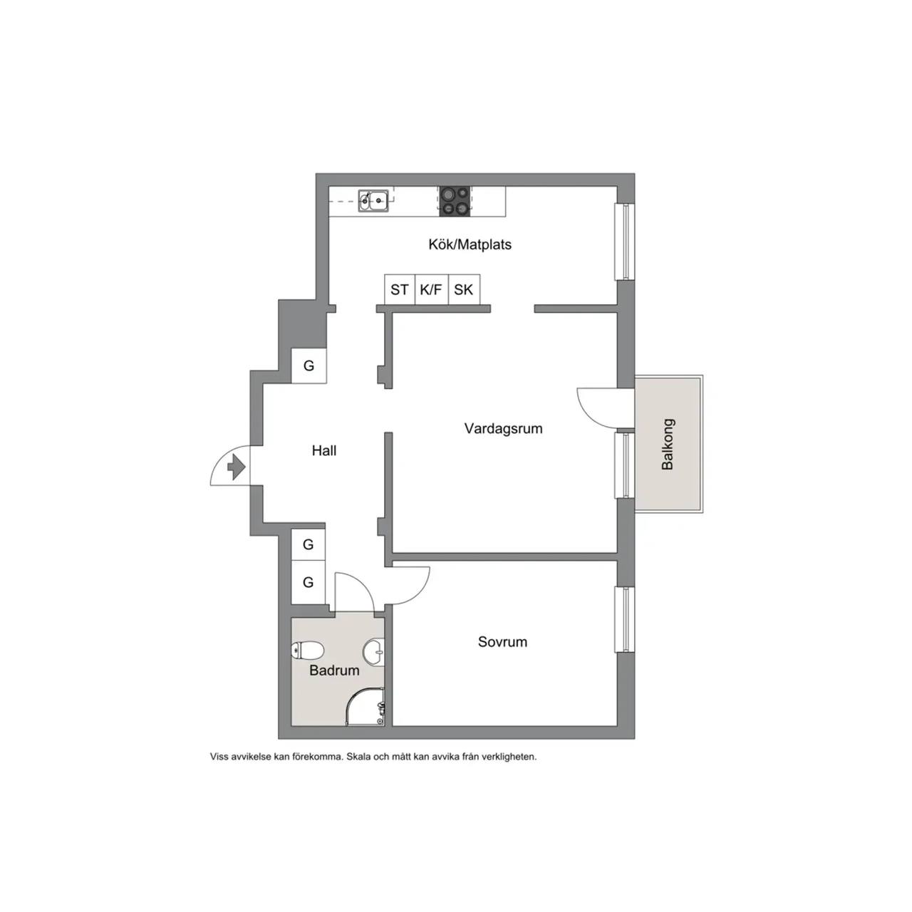 Floor plan for Södergatan 5C