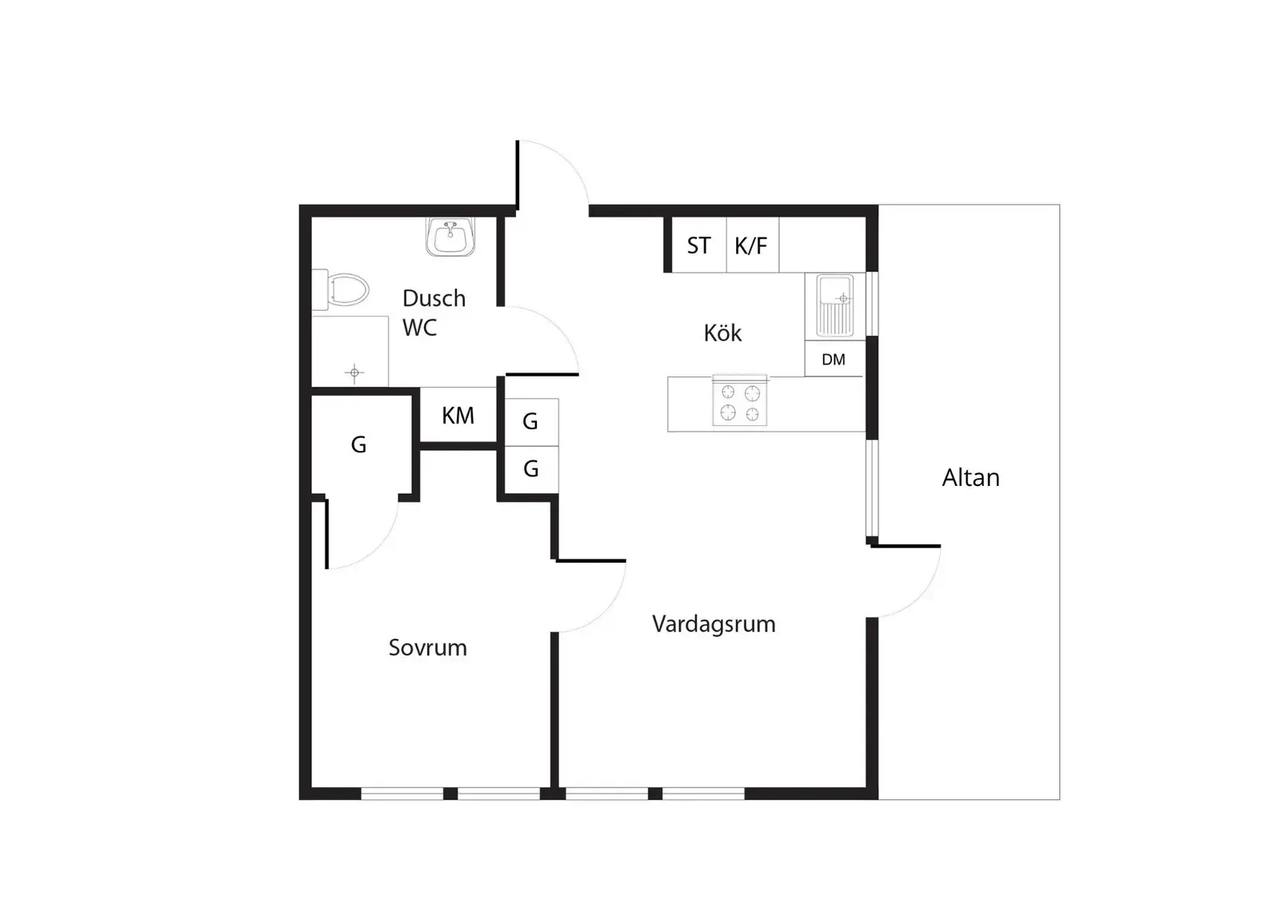 Planritning för Klockelundsvägen 18