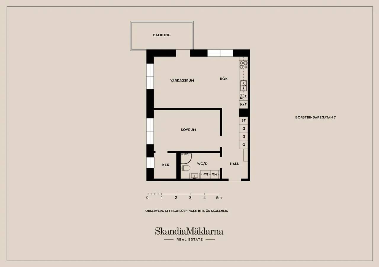 Floor plan for Borstbindaregatan 7