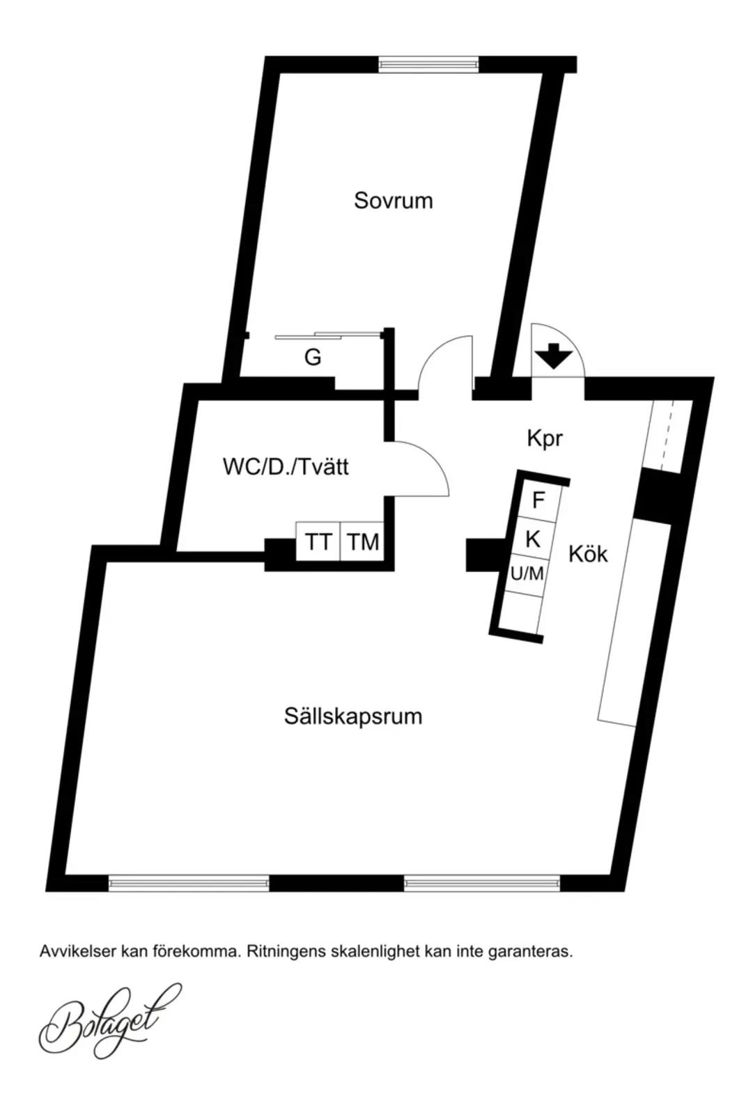 Floor plan for Slottsgatan 24A