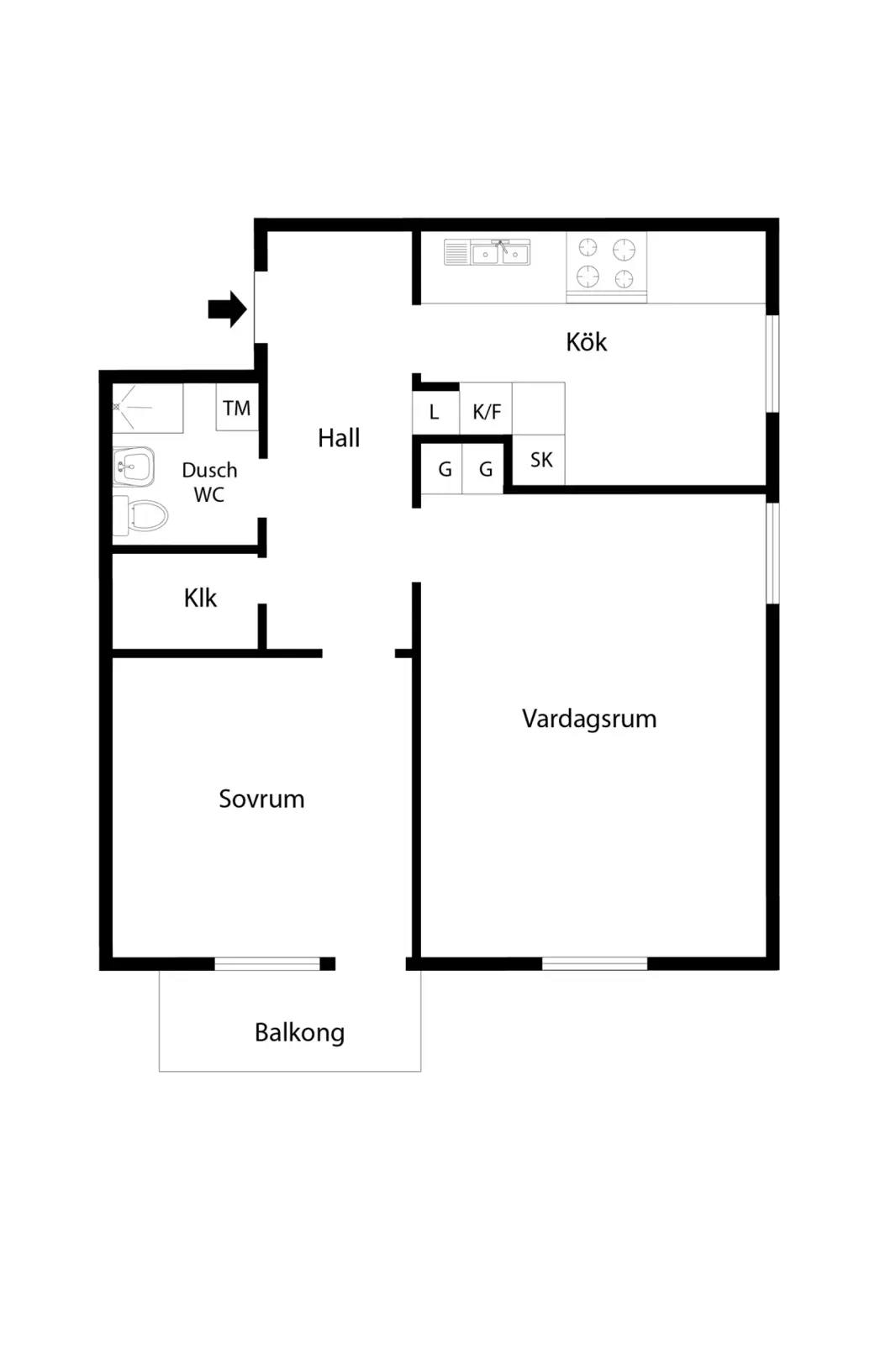 Floor plan for Ekshäradsgatan 89
