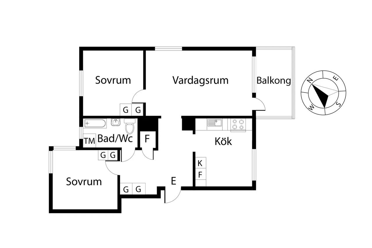 Planritning för Glavagatan 1