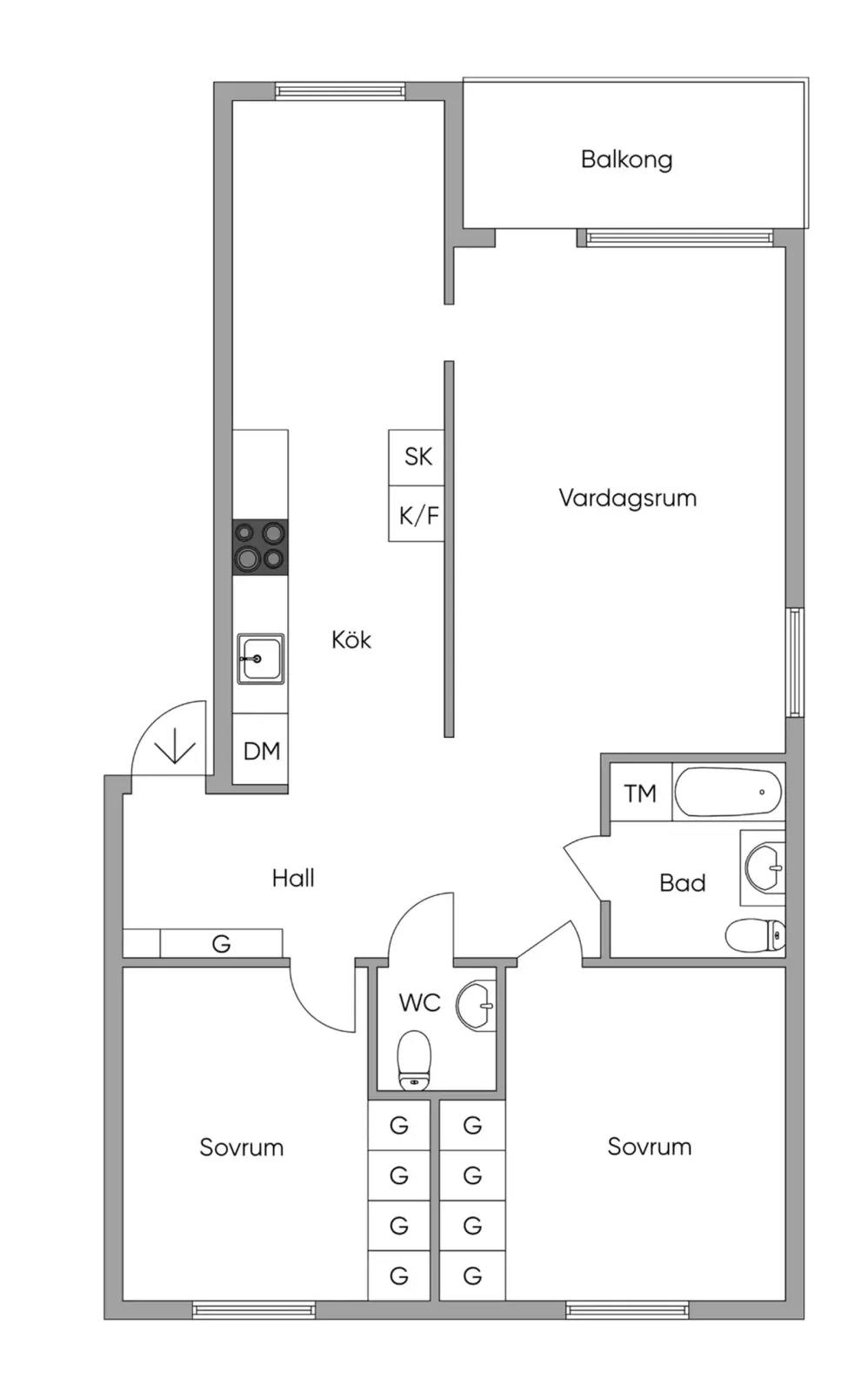 Floor plan for Höglundavägen 5